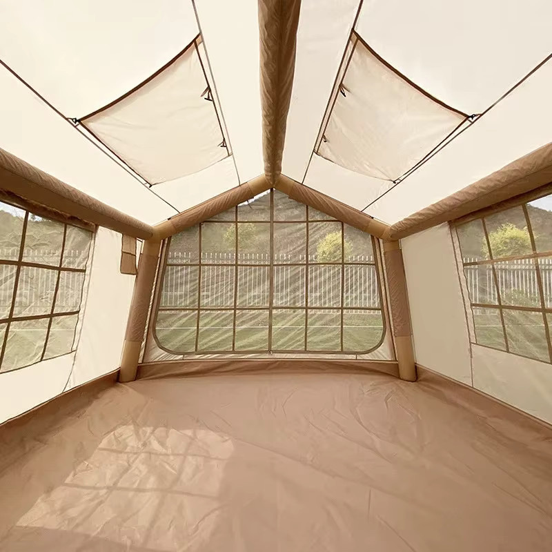 IHOMEINF OUTDOOR Aufblasbares Dachzelt mit PVC-Säulen in Beige, 9 m² mit Regenschutz und UVA-Schutz - Bild 2