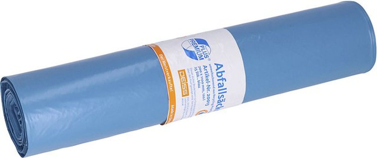 Deiss Müllsäcke aus LDPE in Blau, 120 Liter, 250 Stück - Bild 4