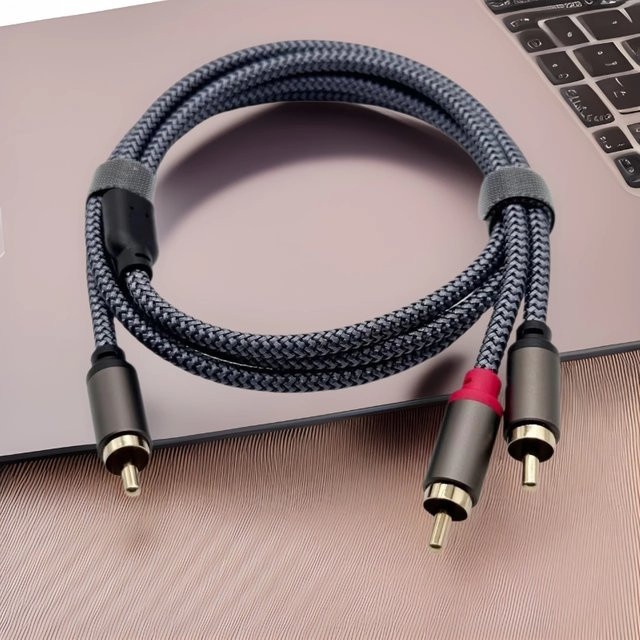 RCA-Splitter-Audiokabel Adapterkabel 1 auf 2 Stecker auf Buchse für TV, CD, DVD, Subwoofer, Verstärker und Lautsprecher - Bild 1
