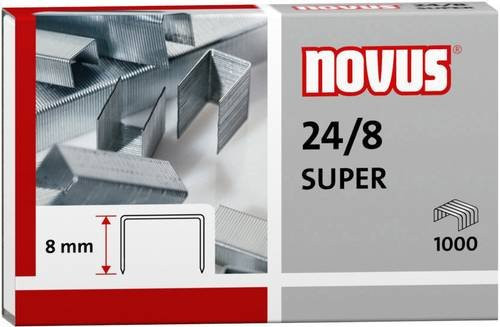 Novus Heftklammern 24/8 Super aus Metall in Silber, 1000 Stück - Bild 1