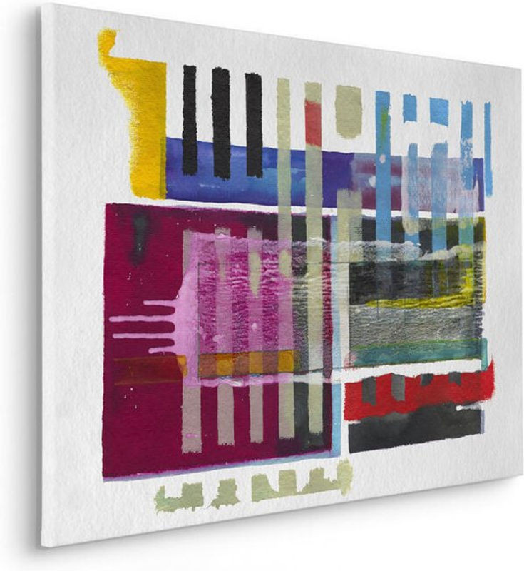 Komar Canvasbild Tetris Wall – Modernes abstraktes Leinwandbild in Querformat, mehrfarbig, Breite: 90 cm, Höhe: 60 cm - Bild 1