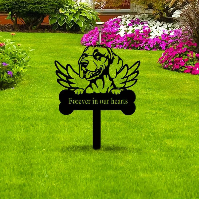 CIFBUY Vizsla Hund Gedenkpfahl aus Metall als Haustier Grabmarker und Erinnerungszeichen für die Terrassendekoration - Bild 4