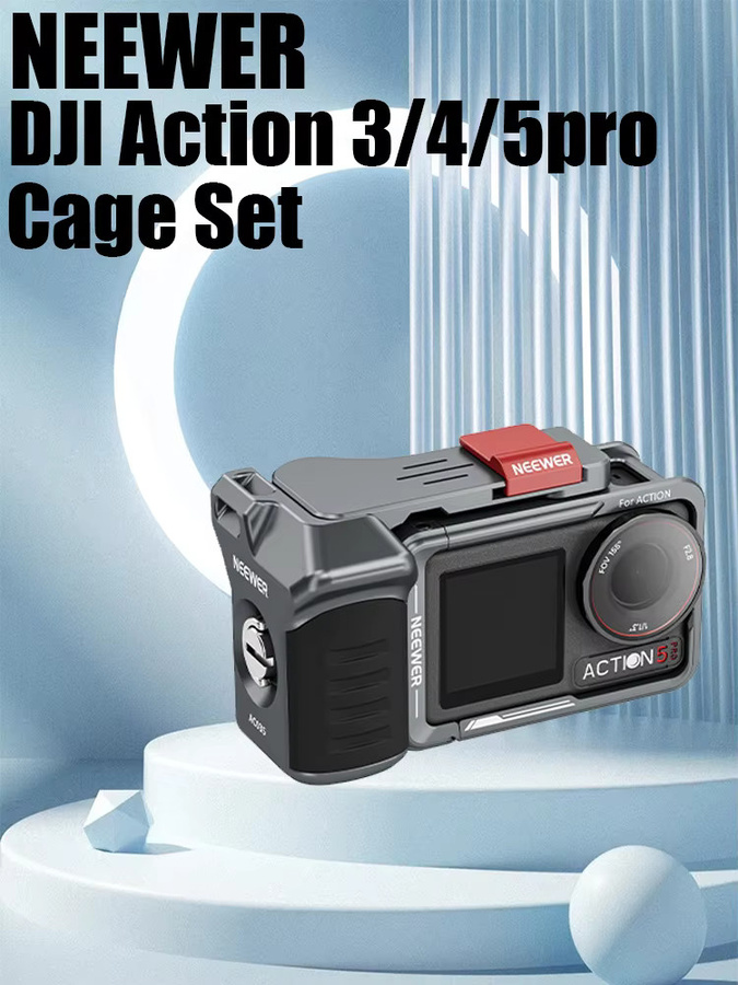 NEEWER Metall Käfig Set für DJI Action 3, Action 4 und Action 5 Pro, Erweiterungsrahmen in Schwarz - Bild 4