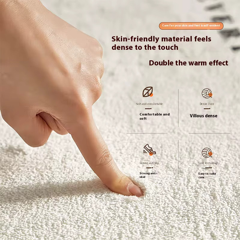 VIKAMA Teppich mit unregelmäßigen Buchstaben in Weiß, weicher kaschmirähnlicher Design-Teppich mit rutschfester Unterseite für Schlafzimmer und Wohnbereich - Bild 1