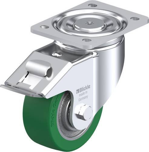 Blickle Lenkrolle LH-GST 127K-FI mit Feststeller, Rad-Durchmesser: 125 mm, Tragfähigkeit: 450 kg, Farbe: Silber/Grün/Mehrfarbig - Bild 1