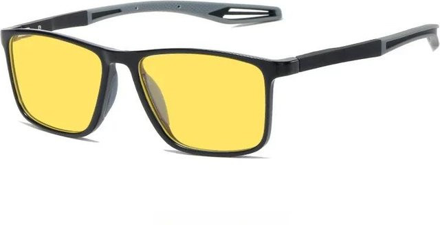 CICI Global Glasses Nahsichtbrille, Unisex, quadratisch, Kunststoff, Gelb, Grau, Vollrand - Bild 1