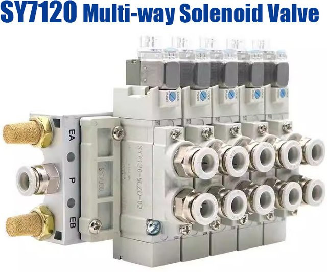 SMC Mehrwege-Magnetventilkombination SY7120 elektronisch gesteuertes Einzelventil Verteiler - Bild 1