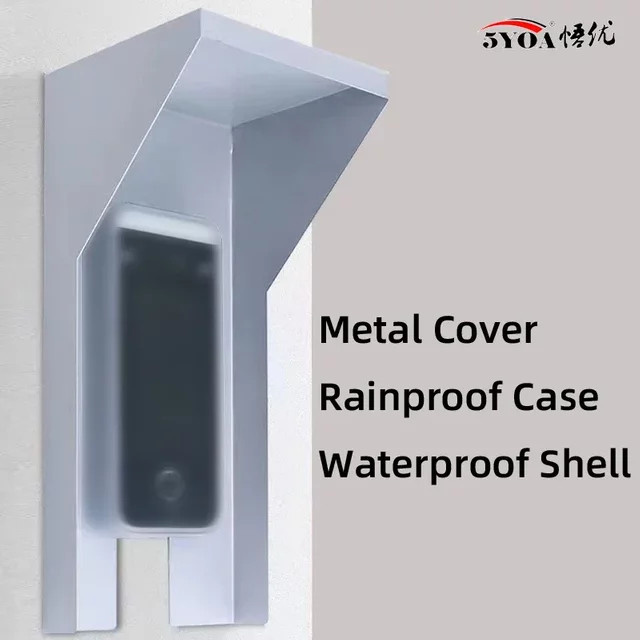 Wasserdichte Metall-Regenschutzabdeckung für Zugangskontrollsysteme und Tastaturen in Silber, B/H/T: 31,0 x 15,0 x 13,0 cm - Bild 1