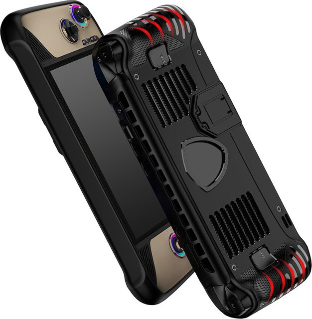 Stoßfeste TPU Schutzhülle mit integriertem Ständer für die MSI Claw 8 AI+ 2025 Spielekonsole in Schwarz - Bild 1