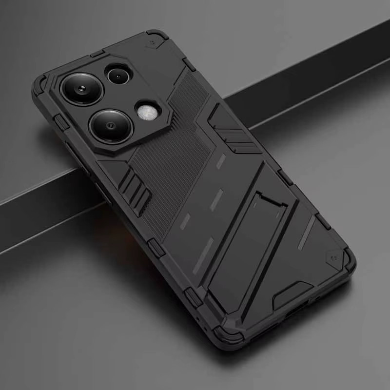 Schutzhülle für Xiaomi Poco M6 Pro 4G und weitere Modelle, Panzerhülle mit Halterung, Farbe: Rot - Bild 2