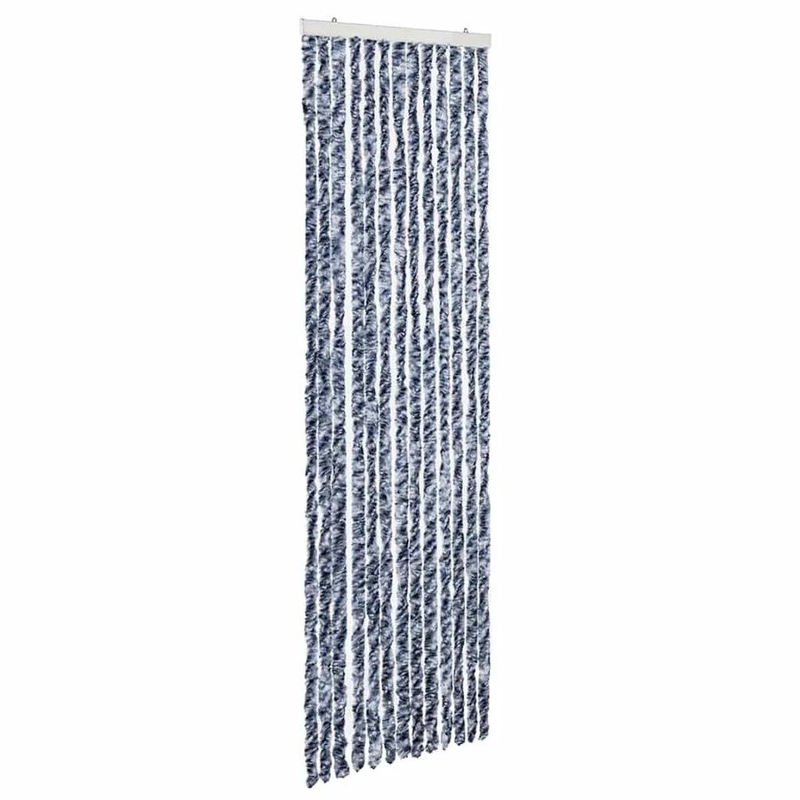 vidaXL Insektenschutz-Vorhang aus Chenille in Blau und Weiß, gestreift, B: 56 cm, H: 200 cm - Bild 2