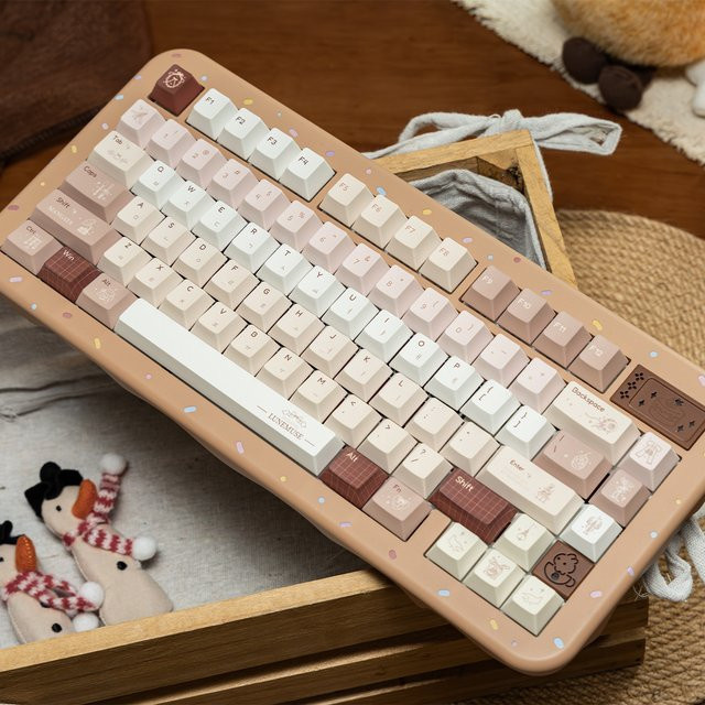 Venit Keys Tastenkappen Islex Brown Caramel Dye-Sub PBT Cherry Profile für mechanische Tastaturen MX 61/87/96/104 - Bild 1
