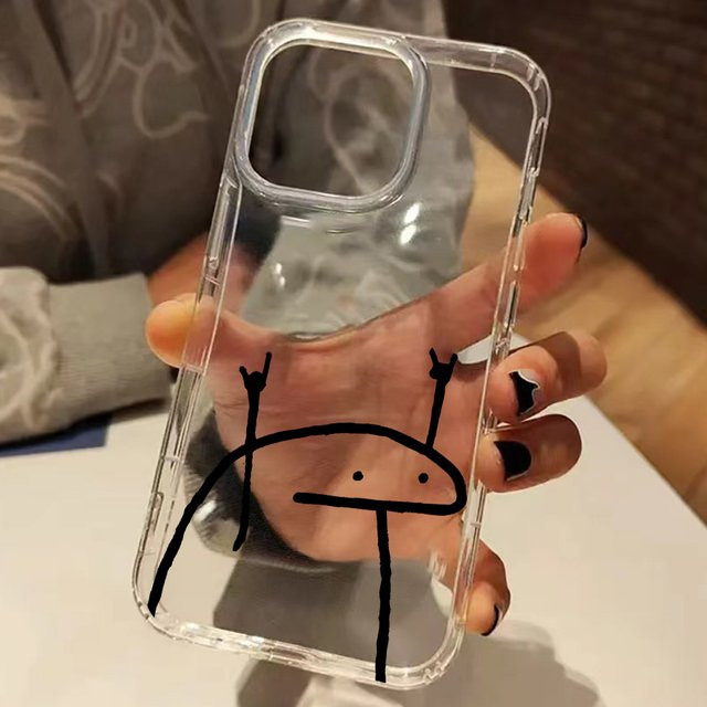 Silikon Soft Cover Handyhülle mit schwarzem Linienmuster für iPhone Modelle, Schwarz/Transparent - Bild 1