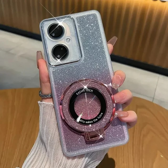 Glitzer Handyhülle mit Ringhalter für Motorola Moto G57 G67 Power G86 G56 G66 Blue - Bild 1