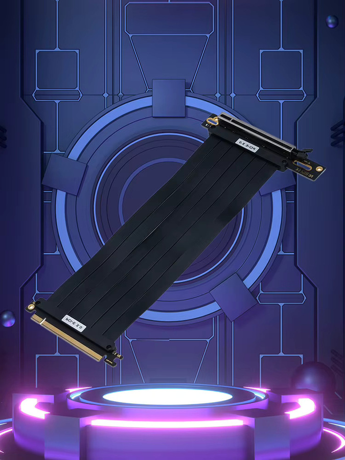 VODOOL PCI-E Riser-Verlängerungskabel für PCI-E 3.0 und 4.0 16X in Schwarz, Hochgeschwindigkeits-Adapter mit 90 Grad oder 180 Grad Winkel - Bild 7