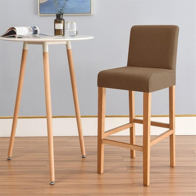Elastischer Barhockerbezug von Yiran Furniture für drehbare Barstühle mit niedriger Rückenlehne, Farbe Dunkelbraun, B/T/H: 21 x 17 x 3 cm - Bild 1