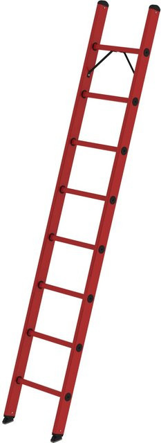 PROREGAL Sprossen-Anlegeleiter aus GFK mit 8 Sprossen in Rot ohne Traverse - Bild 1