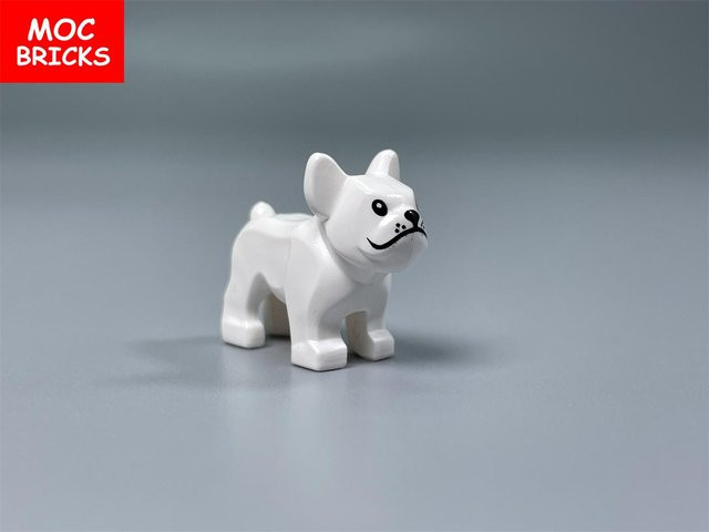 Yiran toy MOC Steine Französische Bulldogge Hund Zubehör 5-teiliges Set weiß - Bild 1