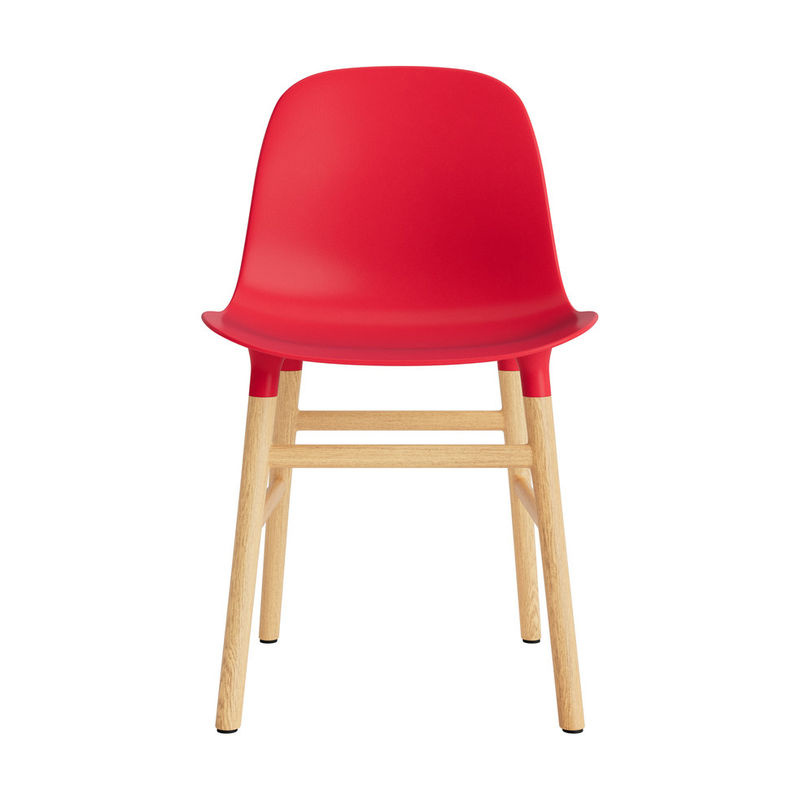 Normann Copenhagen Form Stuhl mit Holzgestell und Kunststoffschale in Rot - Bild 2