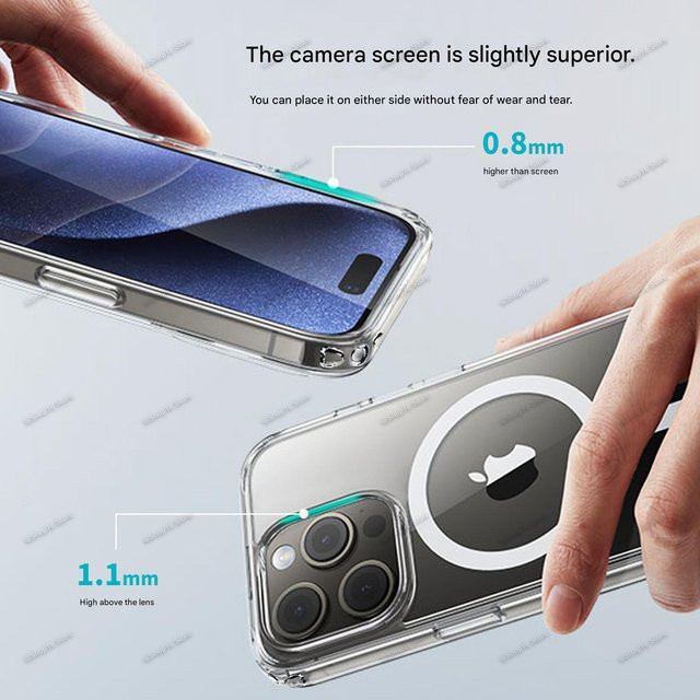 Transparente magnetische Schutzhülle für Apple iPhone 17 Pro und iPhone 17 Pro Max mit Rundum-Schutz und feiner Lochausführung - Bild 1