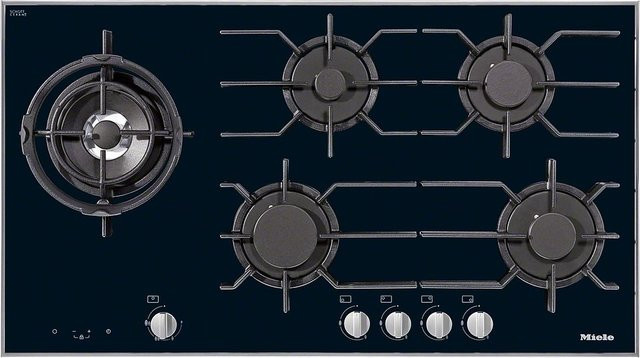 Miele KM 3054-1 Gas-Einbaukochfeld aus Edelstahl und Glas in Silber und Schwarz - Bild 1