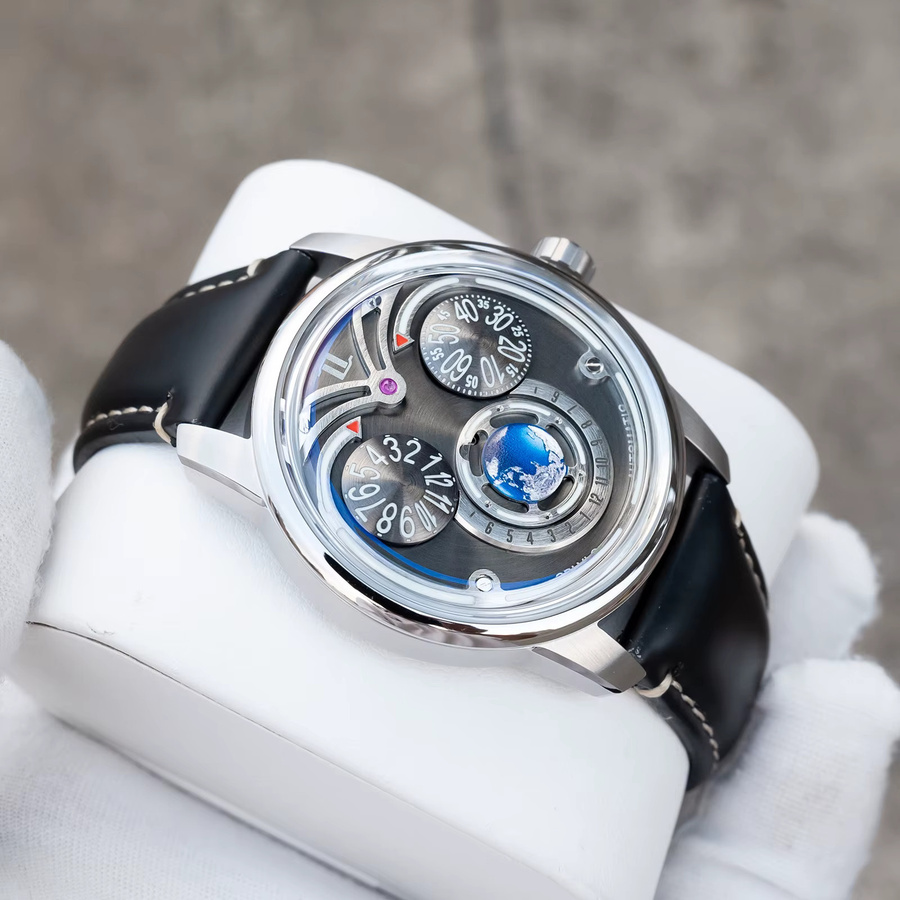 OBLVLO Automatik-Armbanduhr, Herren, grünes Zifferblatt, Lederarmband - Bild 1