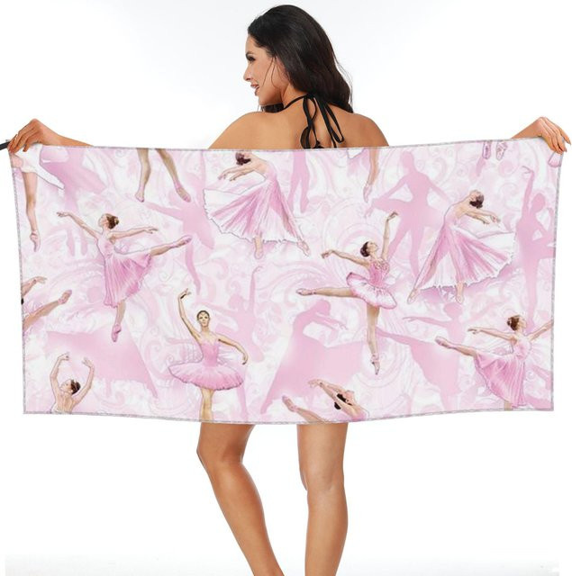 JMG Household Supplies Strandtuch Ballett Ballerina aus weicher Mikrofaser, Farbe: Pink, B x H: 70 x 140 cm - Bild 1