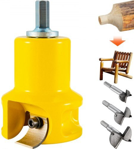 VEVOR Tenon Cutter mit 38 mm Durchmesser aus Aluminium und Stahl in Rot und Gelb für Holzbearbeitung und DIY-Projekte - Bild 1
