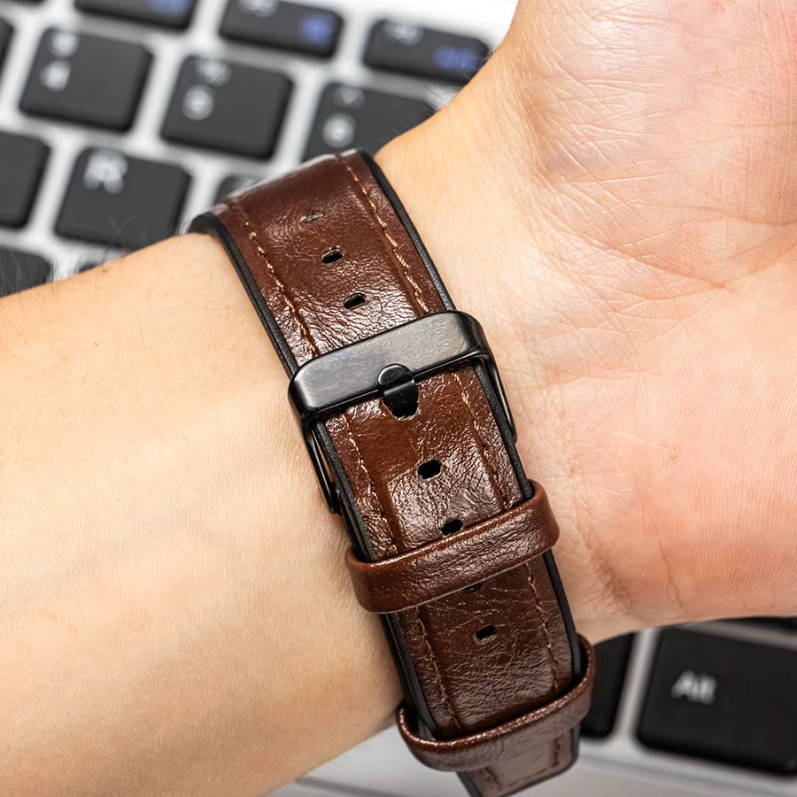 OAKCHARM Uhrenarmband Leder-Silikon, Unisex - Bild 2