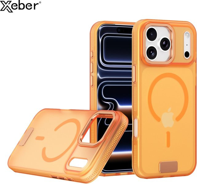 IMD MagSafe-kompatible magnetische Handyhülle für iPhone 17 Pro Max 16 15 in Orange, mattiert und stoßfest mit Kameraschutz - Bild 1