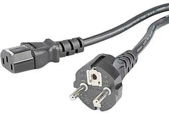 Hama Kaltgeräte-Zuleitung mit Schutzkontakt-Stecker und 3-poliger Kupplung, Schwarz, 1,50 m, 10 Stück - Bild 1