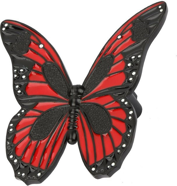 Fishine Schrankknöpfe in Schmetterlingsform aus Zinklegierung, Schwarz und Rot - Bild 1