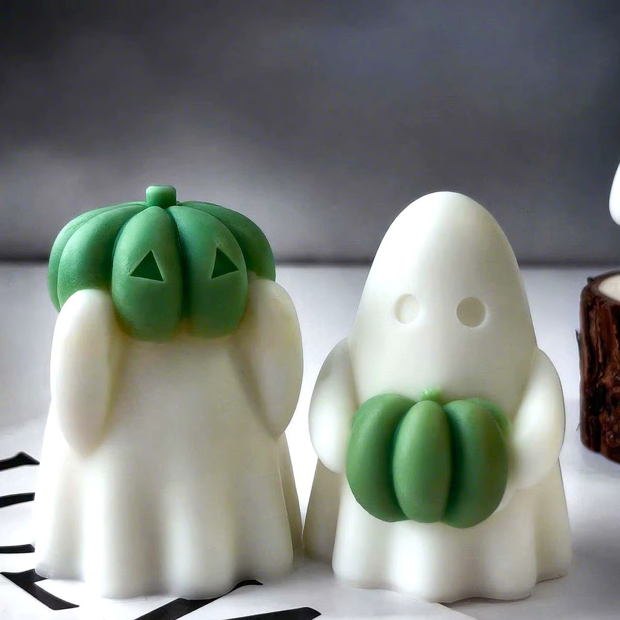 UDOCOOL Silikonform für Halloween Kerzen DIY Kürbis und Geist zur Gestaltung von Duftkerzen aus Zement oder Harz - Bild 2