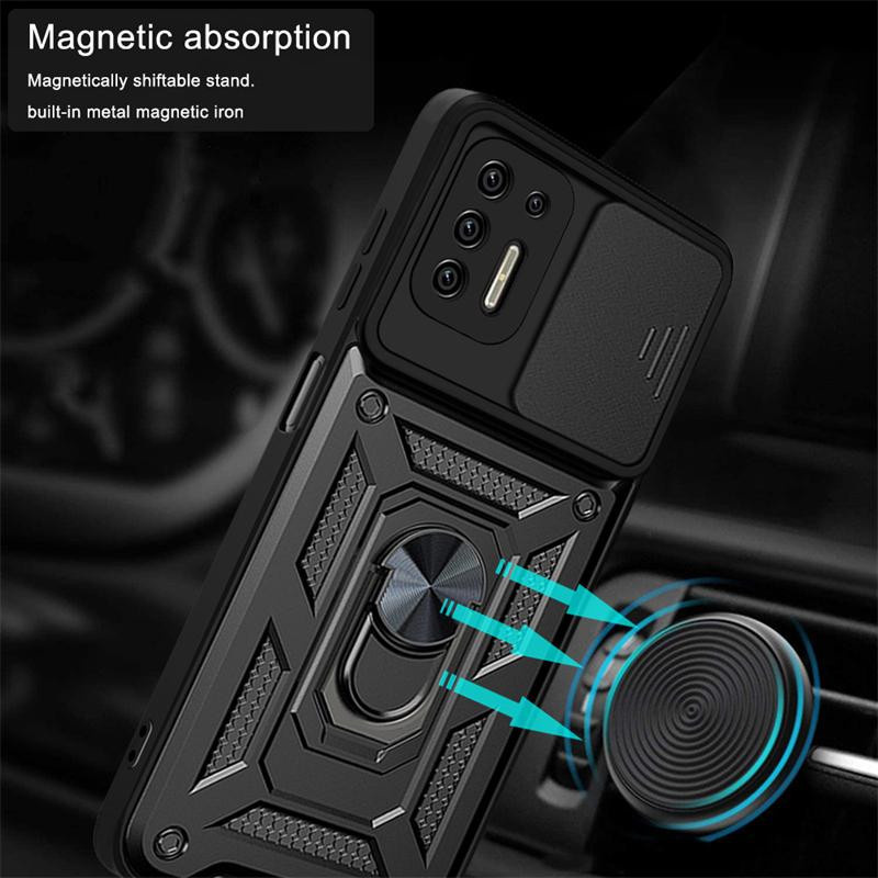 Motorola Moto G9 Power Schutzhülle mit Push-Pull Kamera-Abdeckung und magnetischem Standfunktion in Schwarz - Bild 5