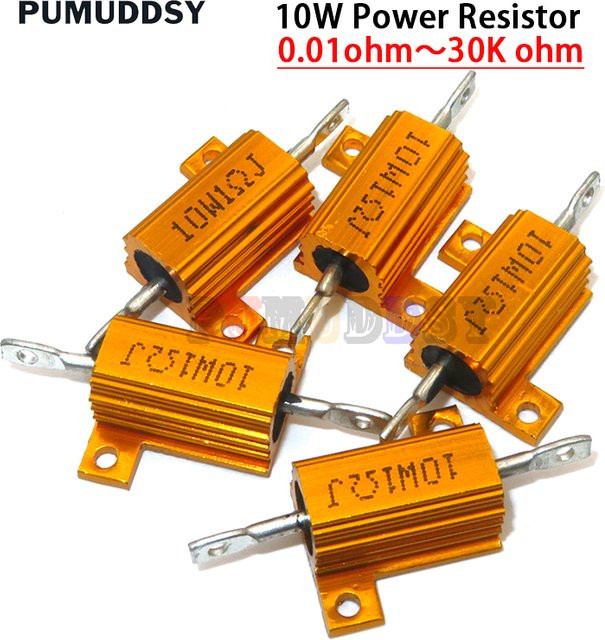 PUMUDDSY 2er-Set Aluminium Drahtwiderstände 10W mit Metallgehäuse im Bereich 0,1 bis 10K Ohm - Bild 1