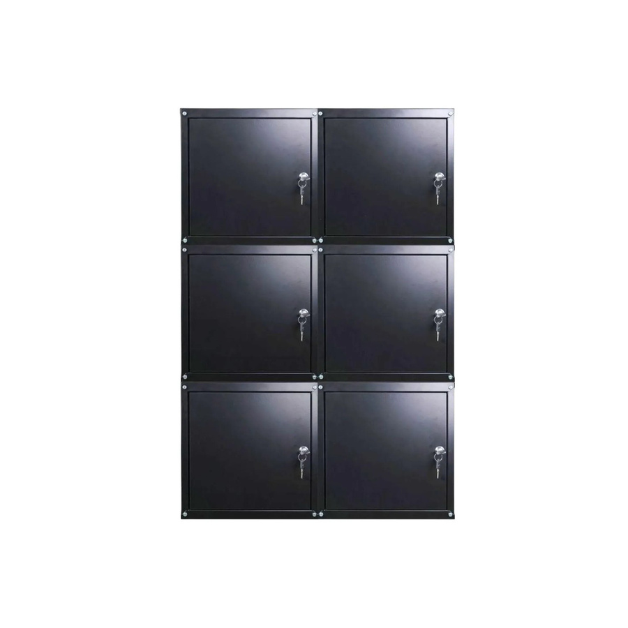PROREGAL Cubic XL Schließfachwürfel Set aus Stahlblech, 6er Pack, Schwarz, H x B x T: 45 x 45 x 45 cm - Bild 2