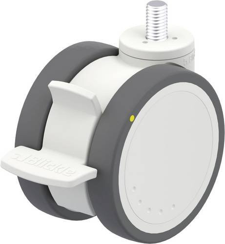 Blickle Kunststoff-Doppelrolle LKD-PATH 100K-FI-ELS-GS12 in Grau und Weiß mit einem Rad-Durchmesser von 100 mm und einer Tragfähigkeit von maximal 100 kg - Bild 1