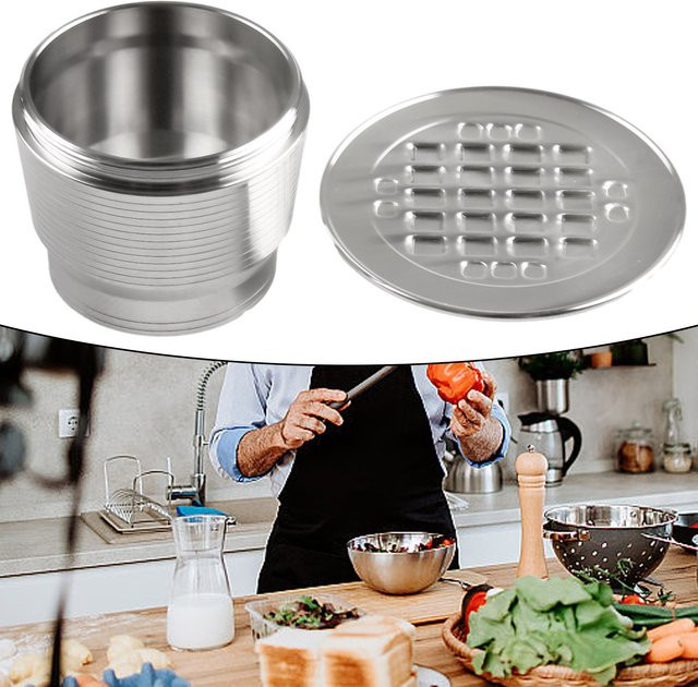 LEENKEA Wiederverwendbare Kaffeekapseln aus Edelstahl in Silber, runde Filterkapseln aus 304 Edelstahl - Bild 1