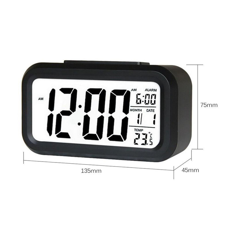 Tooarts Digitaler Wecker mit Datumsanzeige, Thermometer und Beleuchtung, rechteckig, Weiß - Bild 11