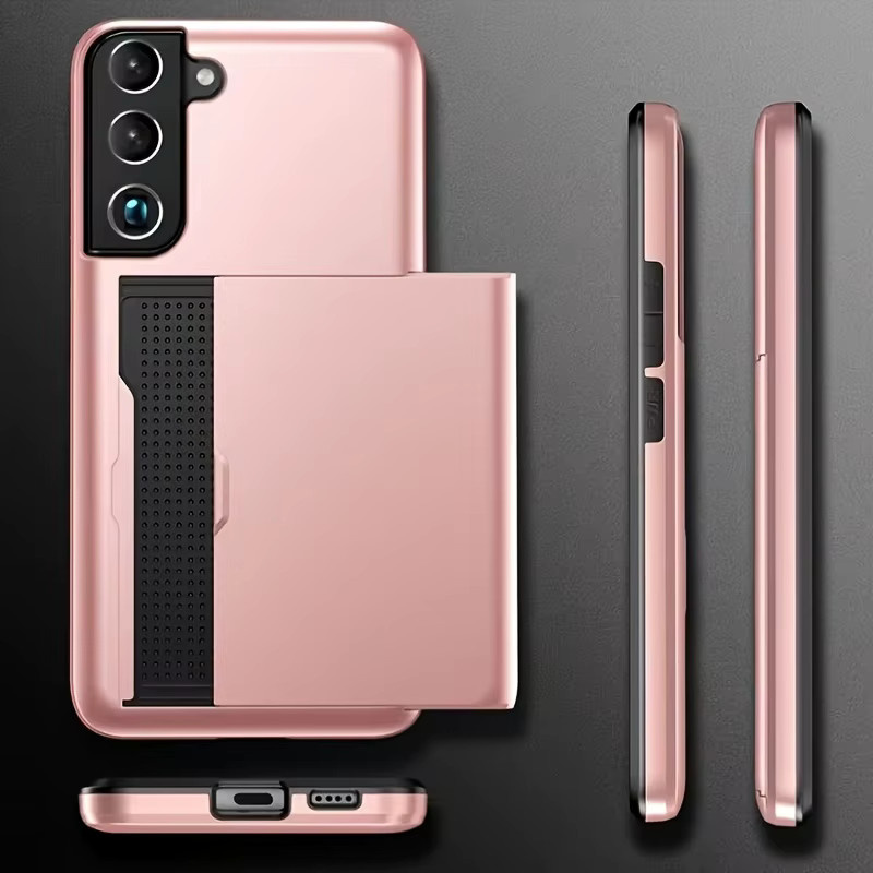PCHard Schutzhülle mit Schiebedeckel und Kartenfach für Samsung S26 Ultra Plus Edge in Schwarz und Pink - Bild 2