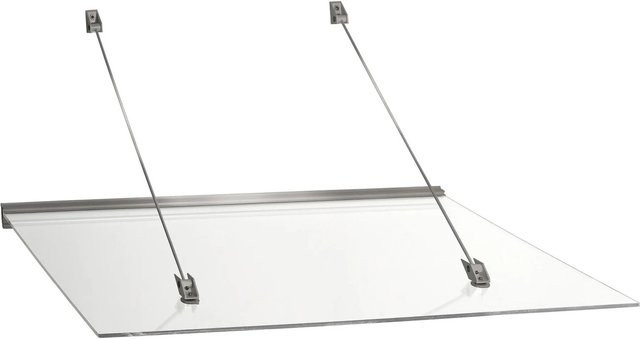Roro Vordach V157 in Weiß und Transparent aus Aluminium und Acrylglas, B/T/H: 150 x 101 x 74 cm - Bild 1