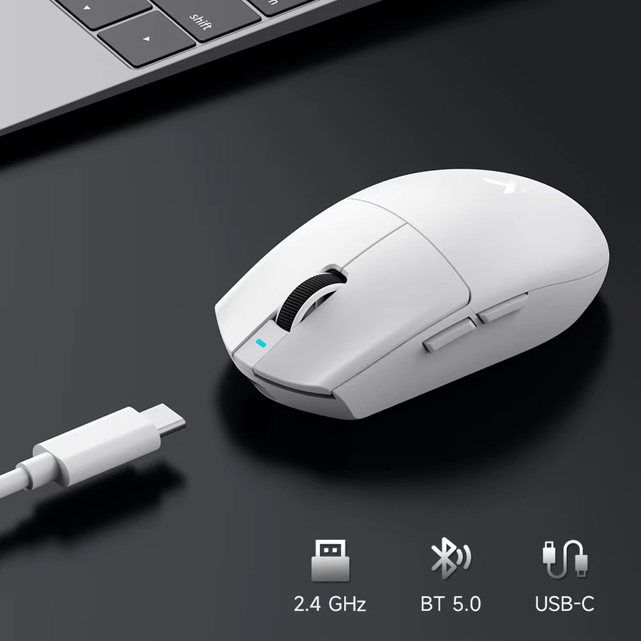 MCHOSE G3 V2 Kabellose Gaming-Maus mit PAW 3395 Sensor, Tri-Modus Verbindung, 800mAh Akku und Omron Mechanischen Schaltern in Silber - Bild 2