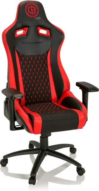 hjh OFFICE Gamingstuhl GAMEBREAKER SX 04 in Schwarz aus Stoff und Kunstleder mit Armlehnen und Kopfstütze - Bild 1