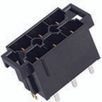 Molex Stiftgehäuse-Platine mit 12 Polen, Farbe Schwarz, Rastermaß: 10,00 mm, Material Messing und Gold - Bild 1