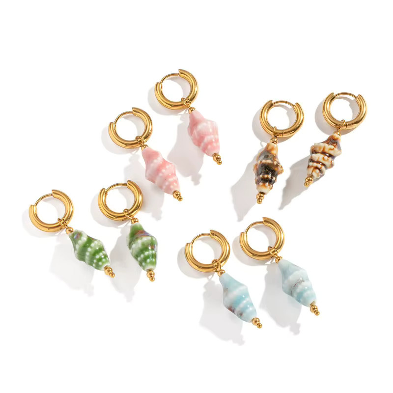 Loe Ohrringe Edelstahl, Gold, Damen - Bild 2