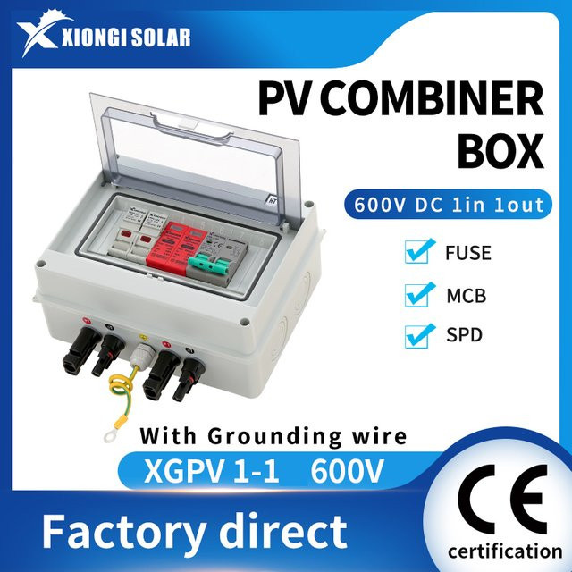 XIONGISOLAR PV-Kombinatorbox 600V mit 1-in-1-out DC, MCB und SPD zum Schutz deiner Photovoltaik-Anlage - Bild 1