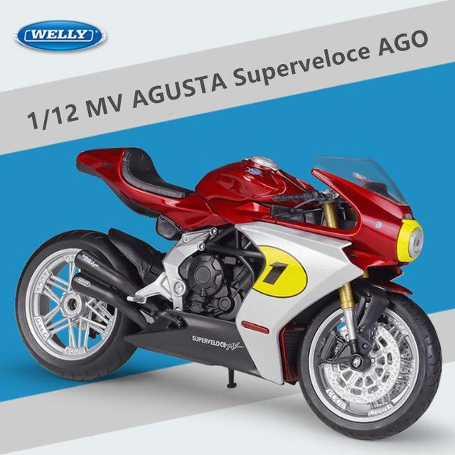 Welli MV Agusta Superveloce Ago Rennmotorrad Modell, 1:12, Metall, Rot - Bild 1