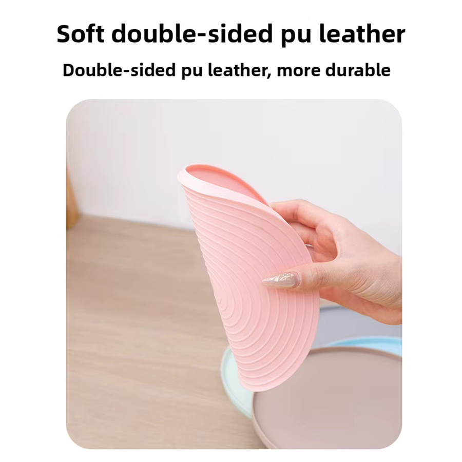 Rutschfeste Silikon-Haustierfuttermatte von DUSTPROOFVEIL in Beige, auslaufsichere Hundeschalen-Unterlage und faltbare Futterunterlage zum Schutz deiner Böden - Bild 2