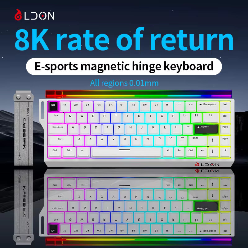 SMAILWOLF 75 % Gaming-Tastatur mit Hall-Effect Magnetischen Switches, 8K RGB, Multicolour/Schwarz - Bild 5