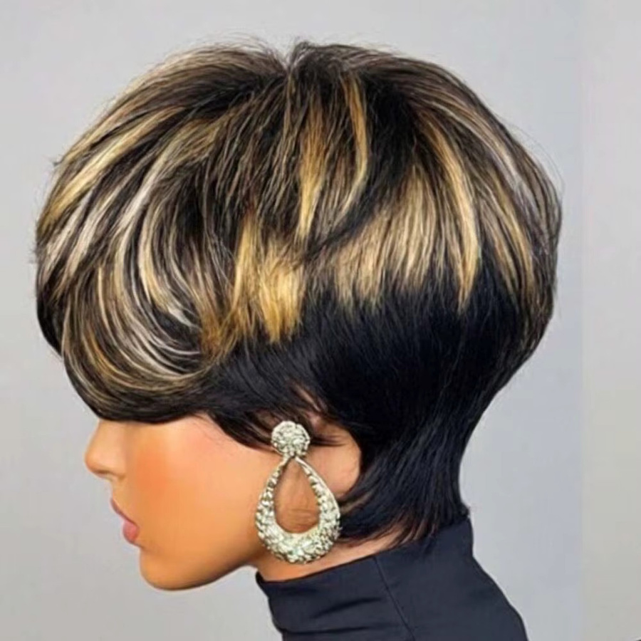 OYM HAIR Pixie-Cut-Perücke, Echthaar, Fingerwellen, Damen - Bild 4